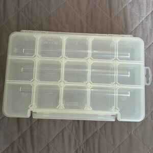 Plastic 15 Compartment Translucent Hardware Craft Storage Case/Jewelry Organizer